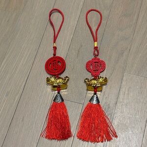 Red and Gold Hanging Frog Charm